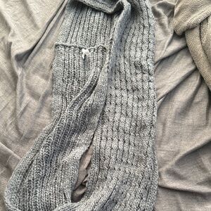 Cozy Gray Knit Infinity Scarf